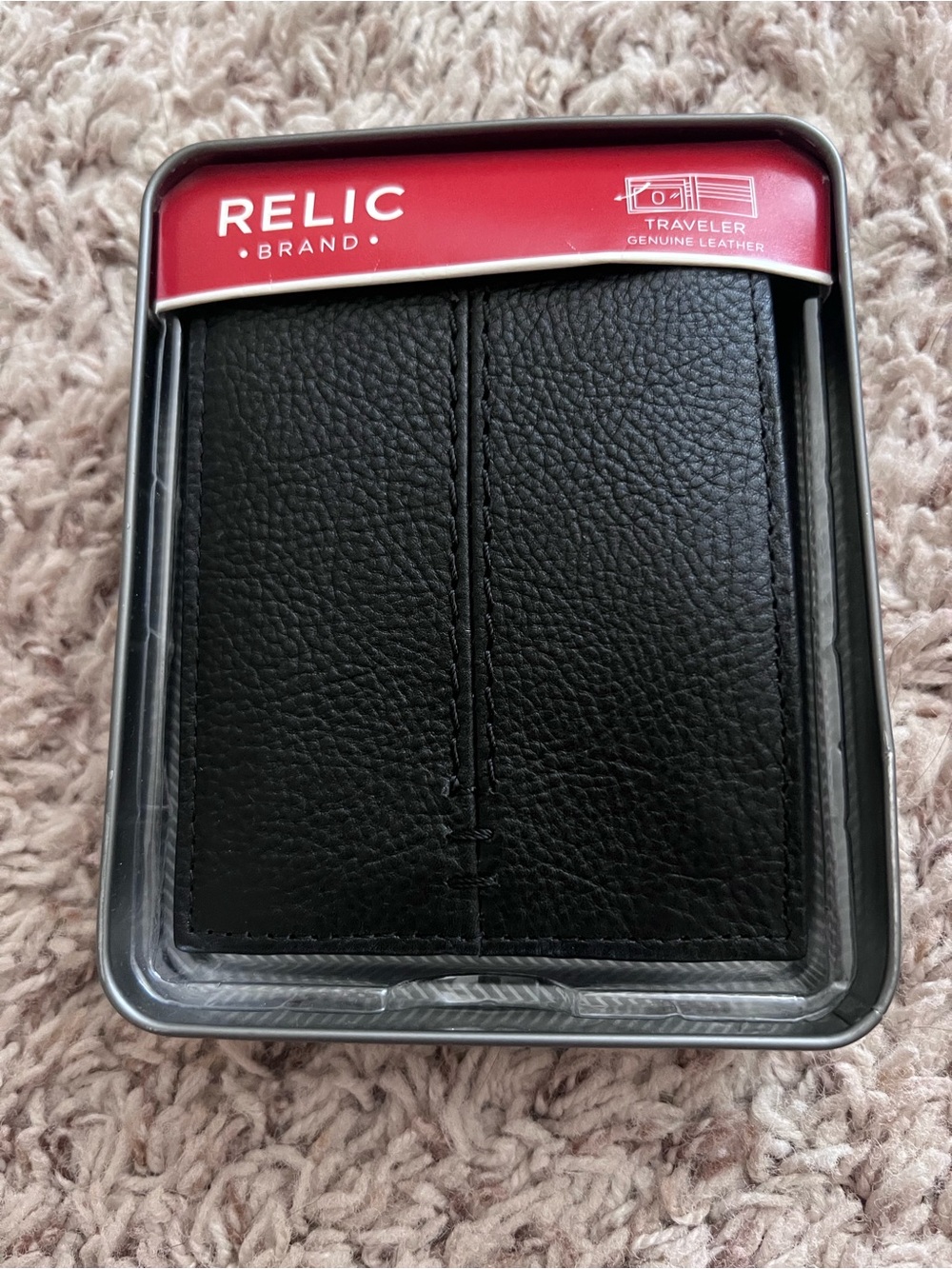Relic Channel Traveler Genuine Leather Black Tablet Folio wallet